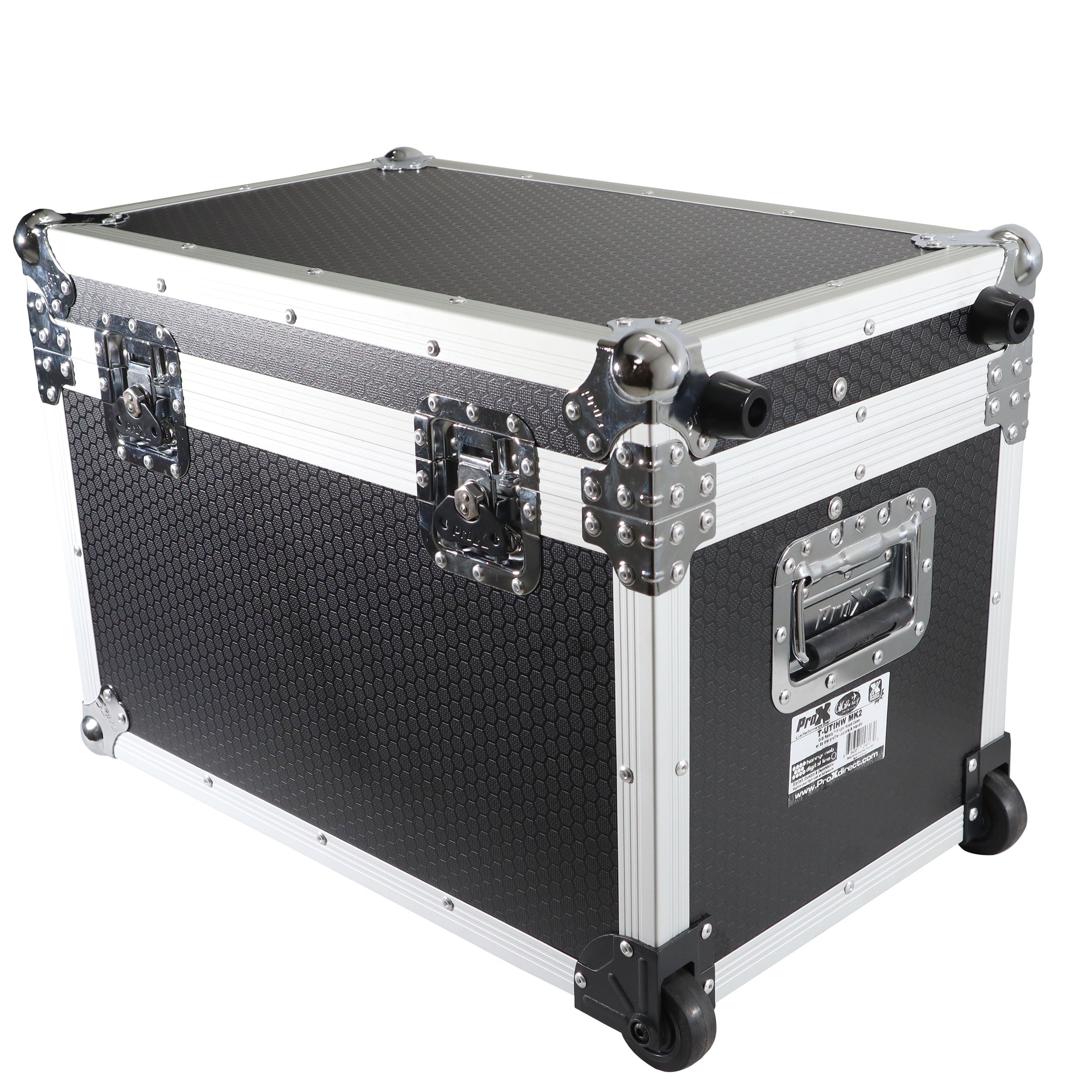 Rolling Utility Case W/ Retractable Handle and Low-Profile Recessed Wheels 17x24.5x15" Exterior For Cabales/100 LP Vinyl Records