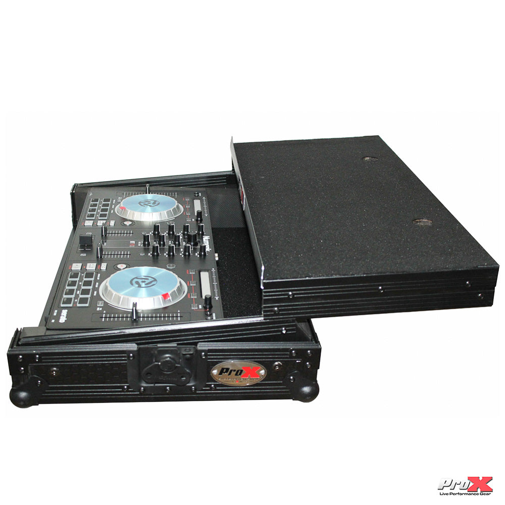 Flight Case for Numark MixTrack 3 Pro 3 and Platinum Digital Controller W-Laptop Shelf | Black on Black