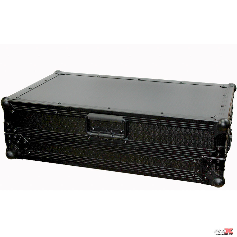 Flight Case for Numark MixTrack 3 Pro 3 and Platinum Digital Controller W-Laptop Shelf | Black on Black
