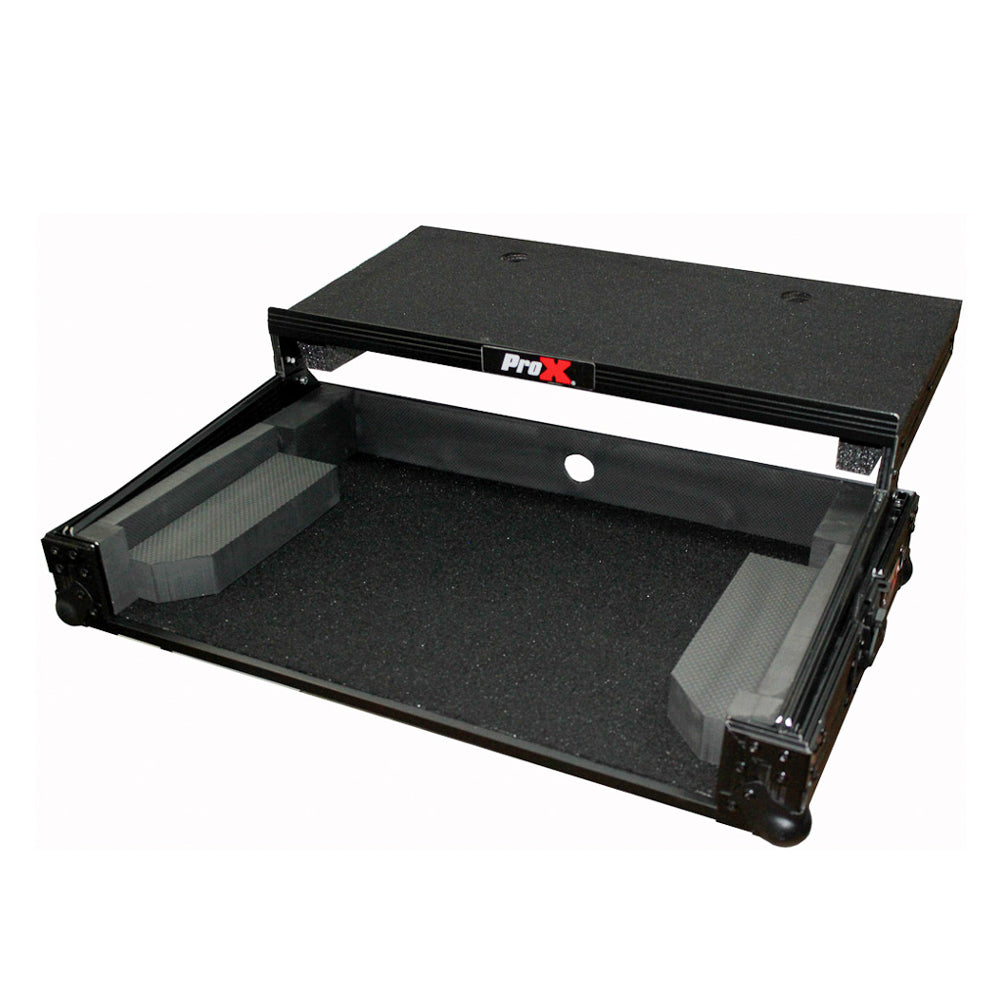 Flight Case for Numark MixTrack 3 Pro 3 and Platinum Digital Controller W-Laptop Shelf | Black on Black