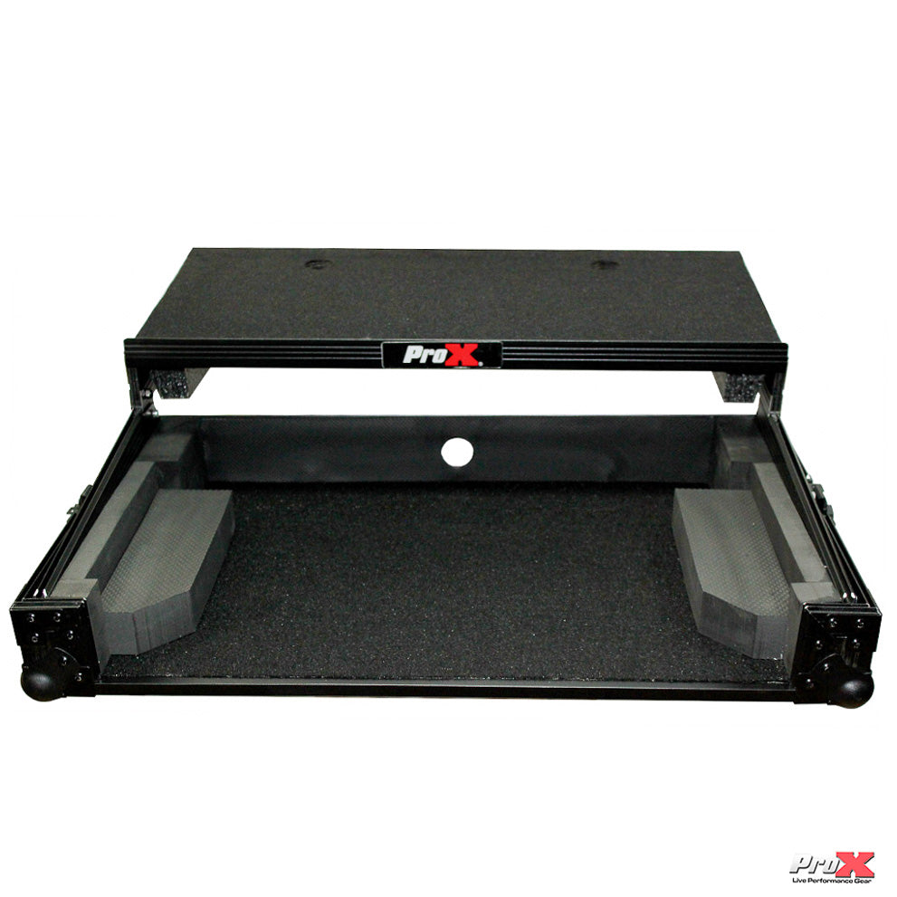 Flight Case for Numark MixTrack 3 Pro 3 and Platinum Digital Controller W-Laptop Shelf | Black on Black
