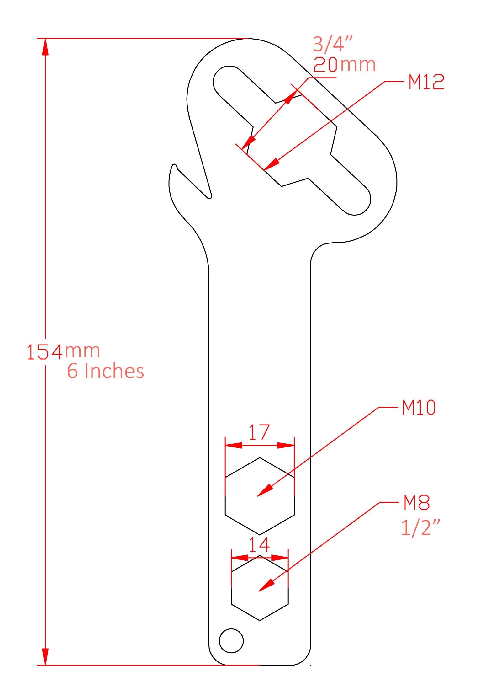 XT-CLWRENCH Multi-Function Monkey Wrench in Red