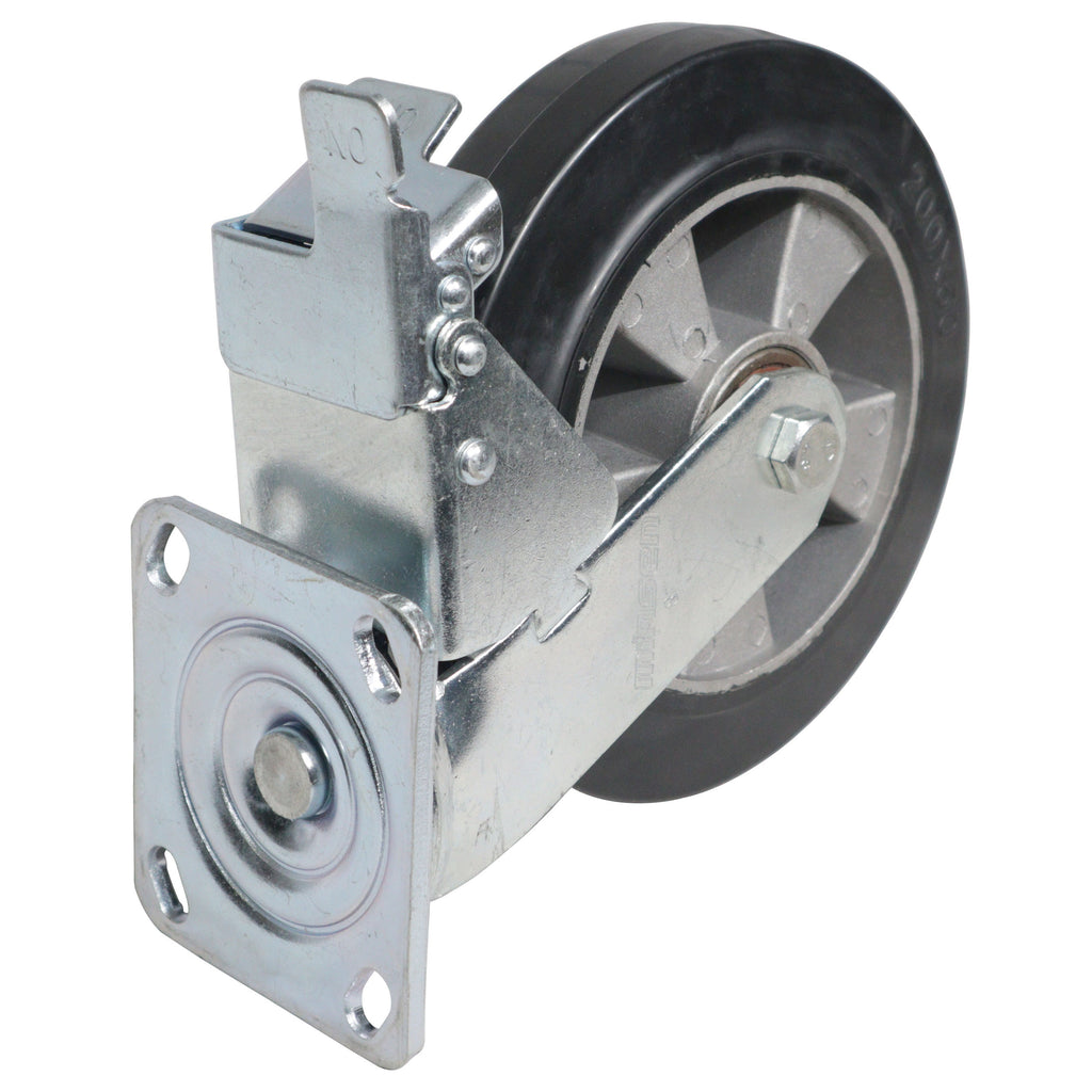 Single 8-inch Industrial Grade Caster Wheel for ProX ATA Flight Utility Console Speaker Cases - Plate 4.5 x 4 in.