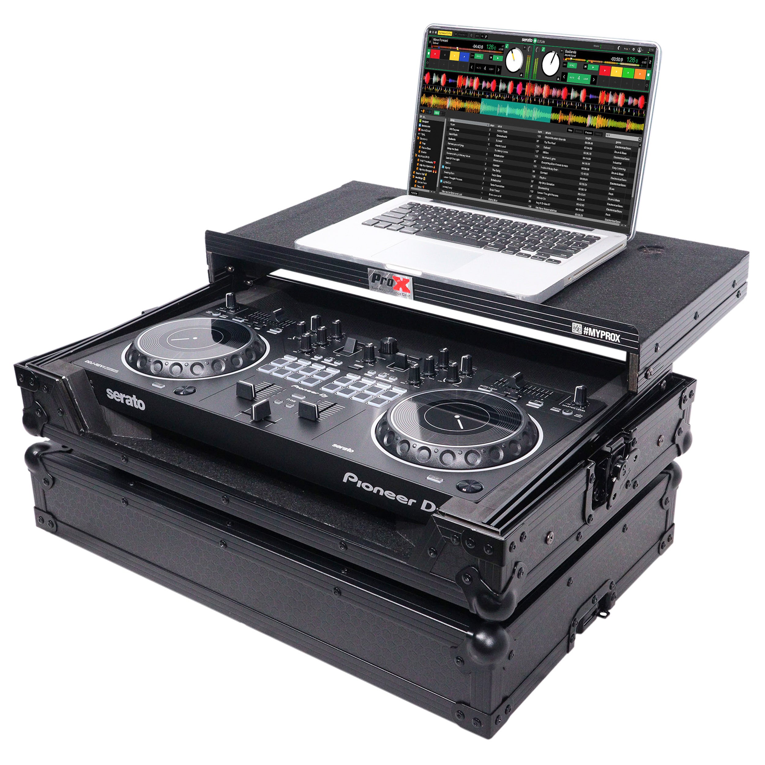 ATA Flight Case For Pioneer DDJ-REV1 DJ Controller with Laptop Shelf - Black