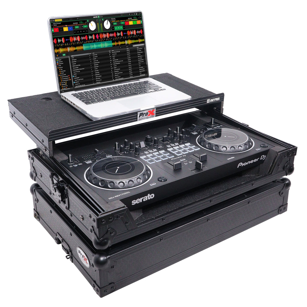 ATA Flight Case For Pioneer DDJ-REV1 DJ Controller with Laptop Shelf - Black