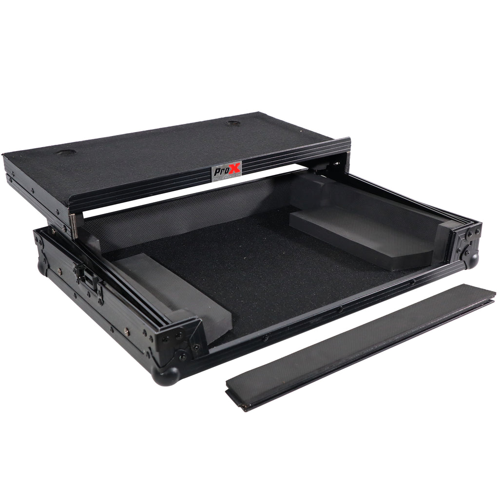 Flight Case - For Hercules DJControl Inpulse 500 with Glide Sliding Laptop Shelf - Black on Black