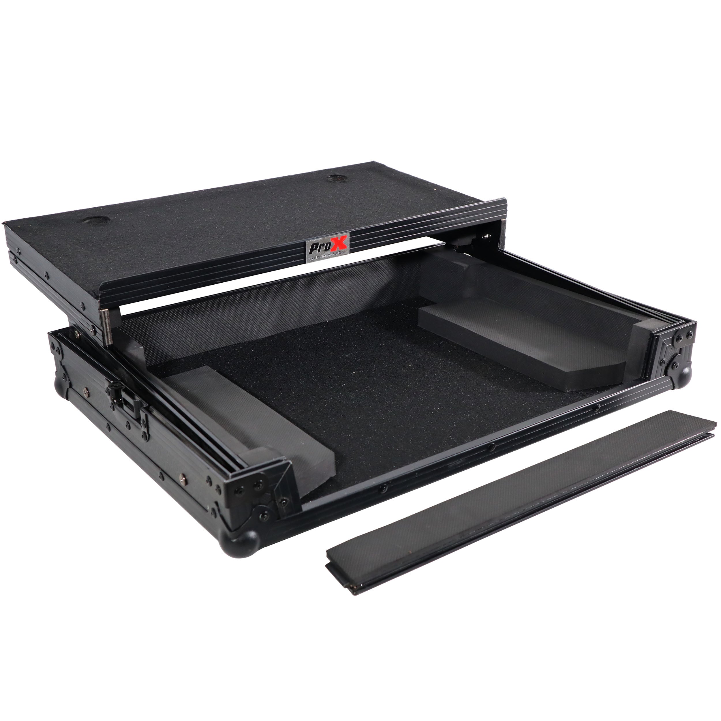 Flight Case - For Hercules DJControl Inpulse 500 with Glide Sliding Laptop Shelf - Black on Black