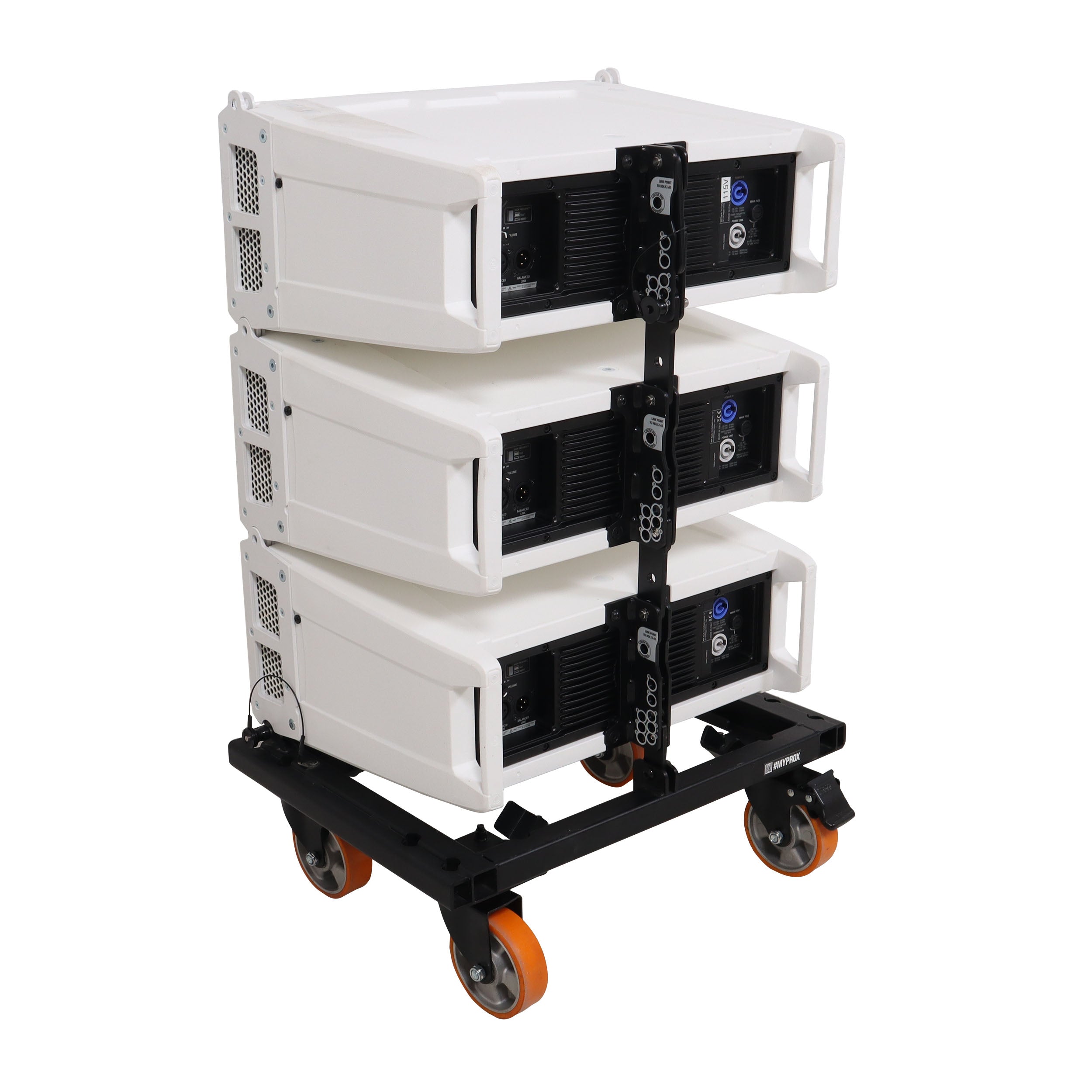 Heavy-Duty Wheel Dolly Fastening System for RCF HDL6A HDL26A Line Array Speakers Holds Up to 6 Cabinets