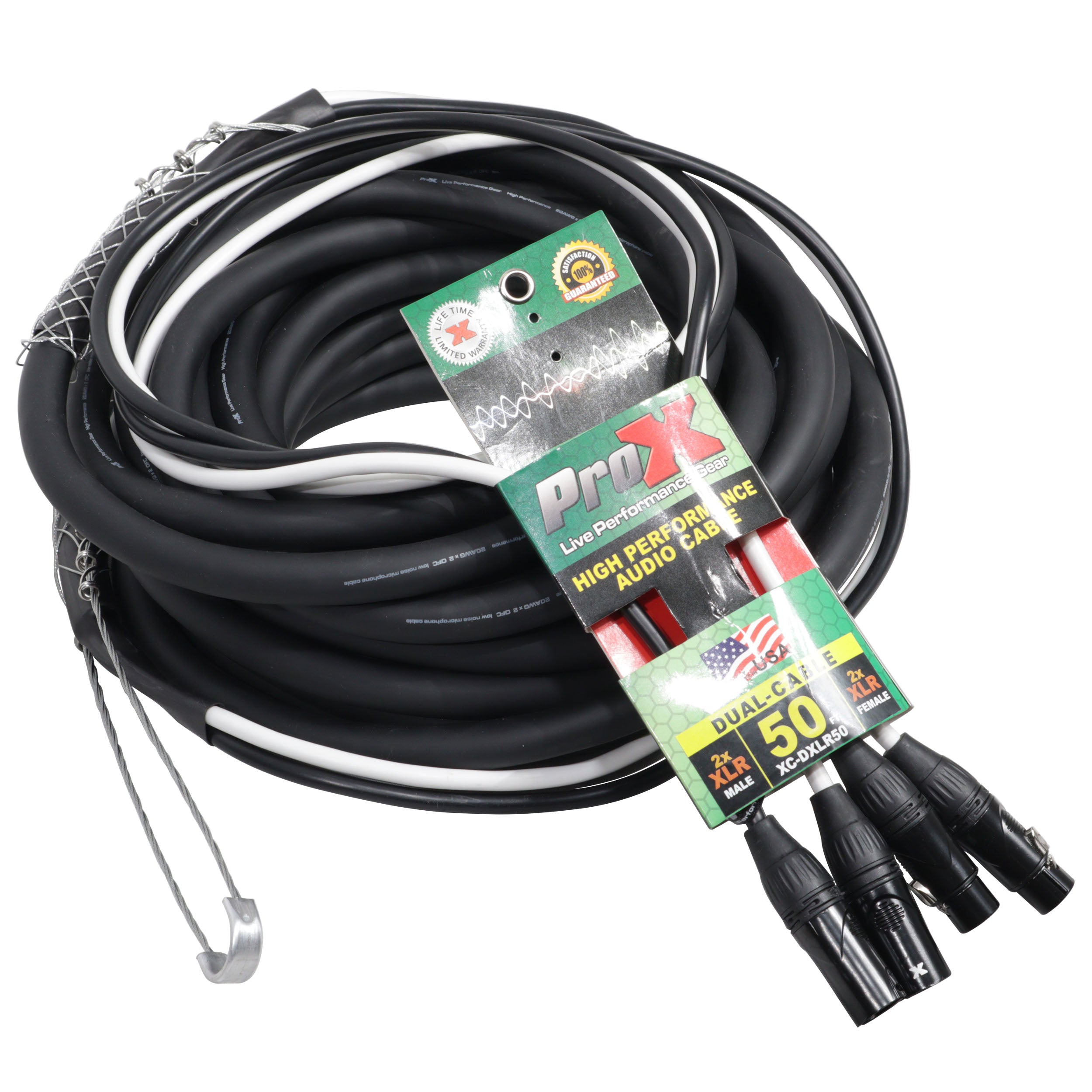 50' Ft. Balanced Dual XLR-M to Dual XLR-F High Performance Audio Cable