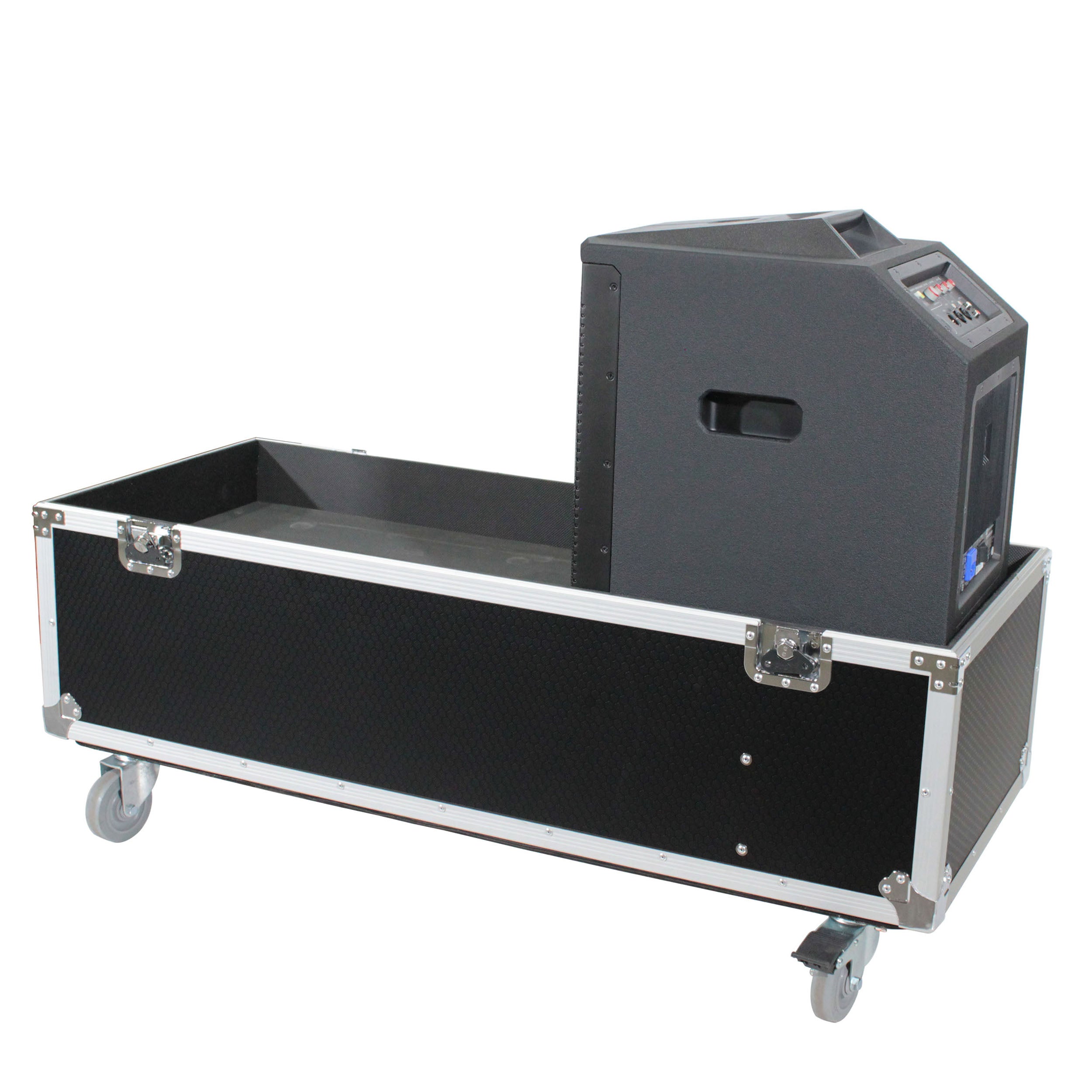 ATA Flight Case for 2x RCF EVOX12 or EV Evolve 50 Compact Arrays Fits Two Speakers and Subwoofers