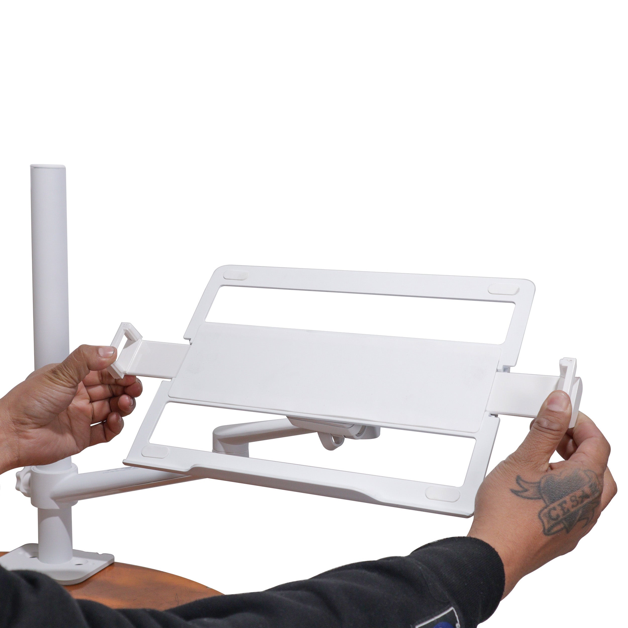 4PCS Universal Adjustable Stand for Laptops and Tablets, Clamps Securely to Tables and DJ Cases for Ultimate Flexibility WH