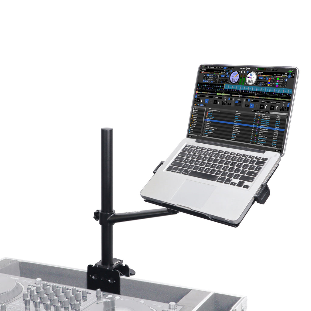 Black Adjustable Arm Mount Mount Stand For 12-17" Laptop,VESA 75X75 and 100X100 fit 17-32" Monitor, For DJ Flight Case/Table