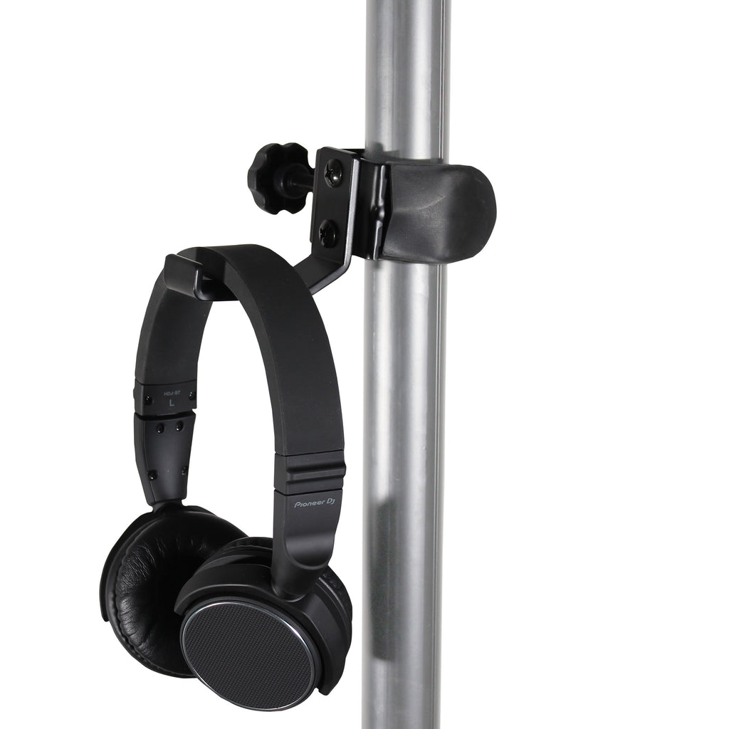 Universal Clamping Headphone Hanger for Speaker Poles and Stands