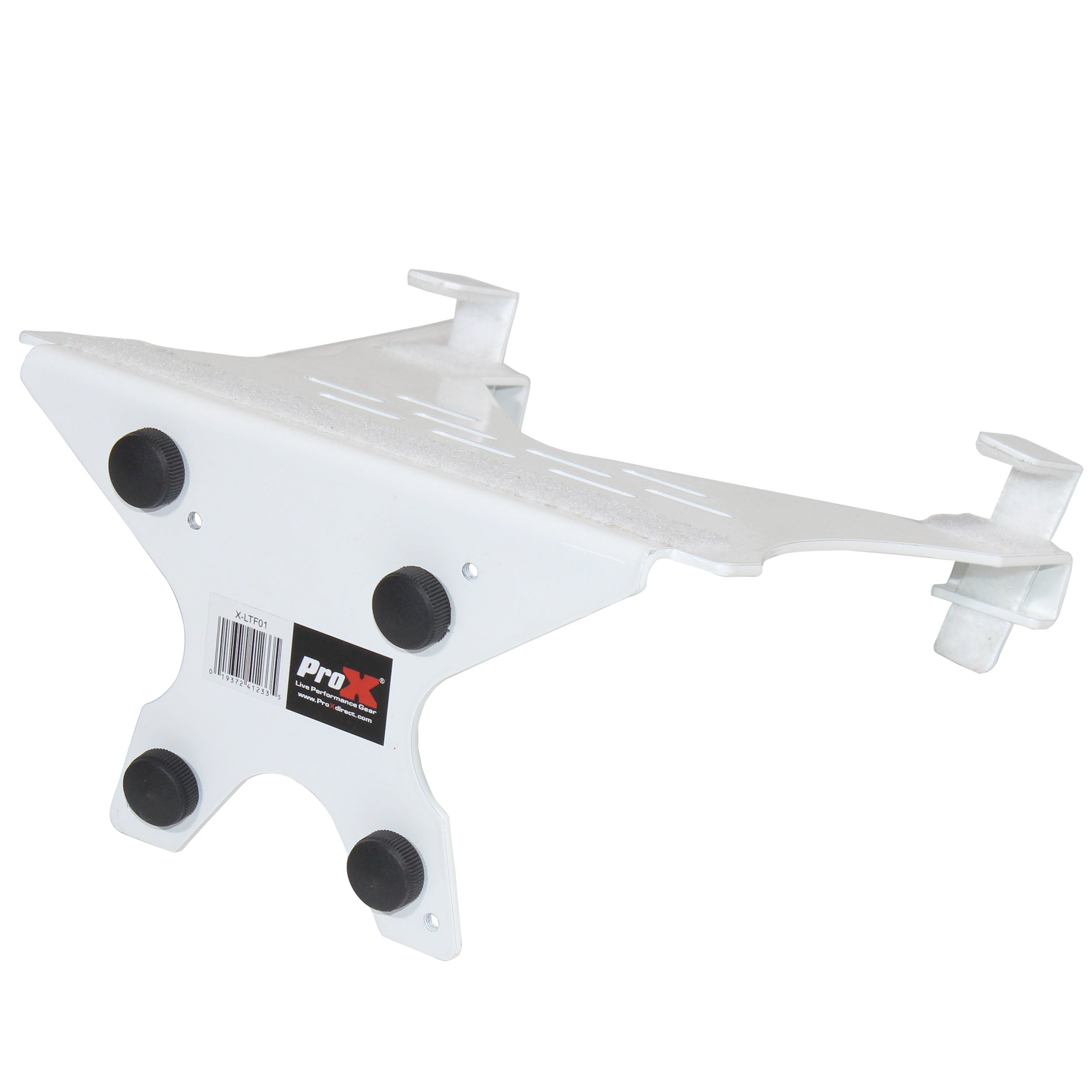 Universal Laptop Tray + VESA Monitor Mounting Bracket fits on Speaker Stand 1-3/8" Pole White