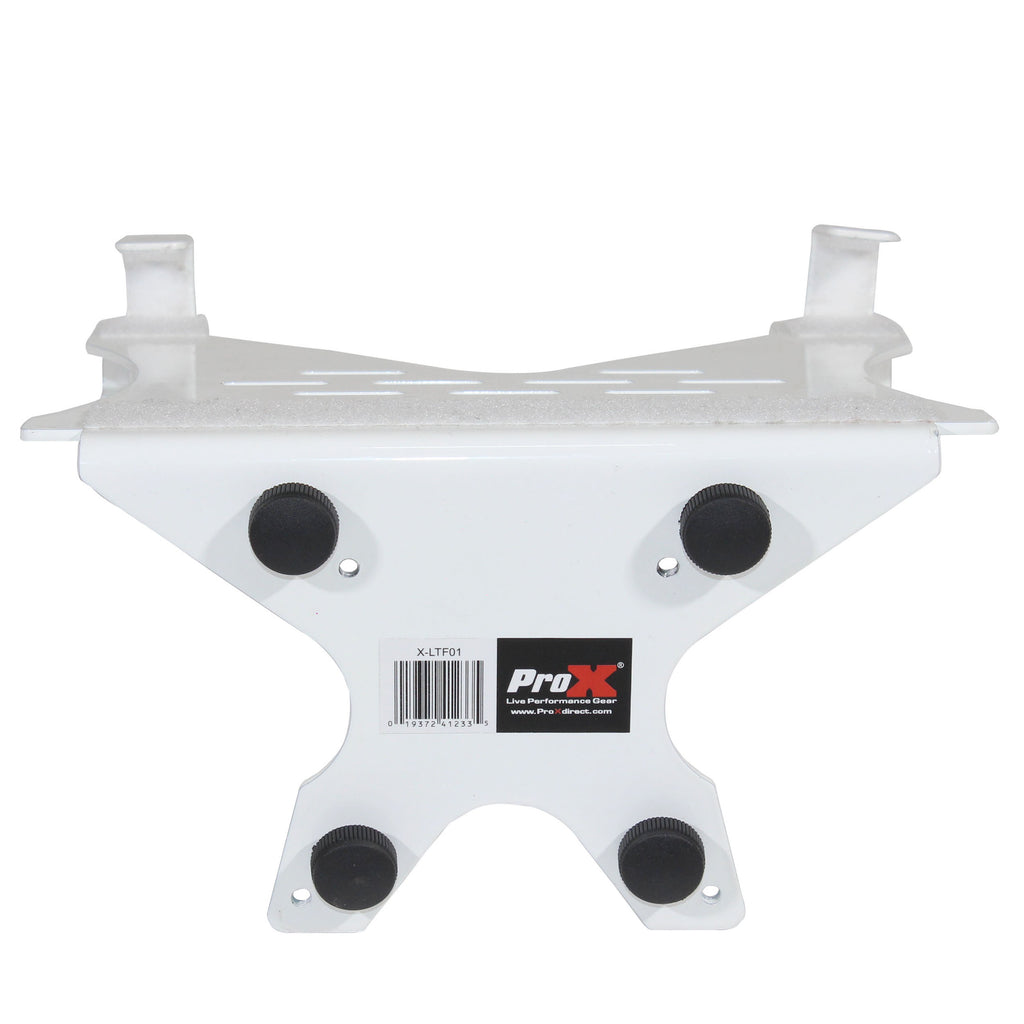 Universal Laptop Tray + VESA Monitor Mounting Bracket fits on Speaker Stand 1-3/8" Pole White