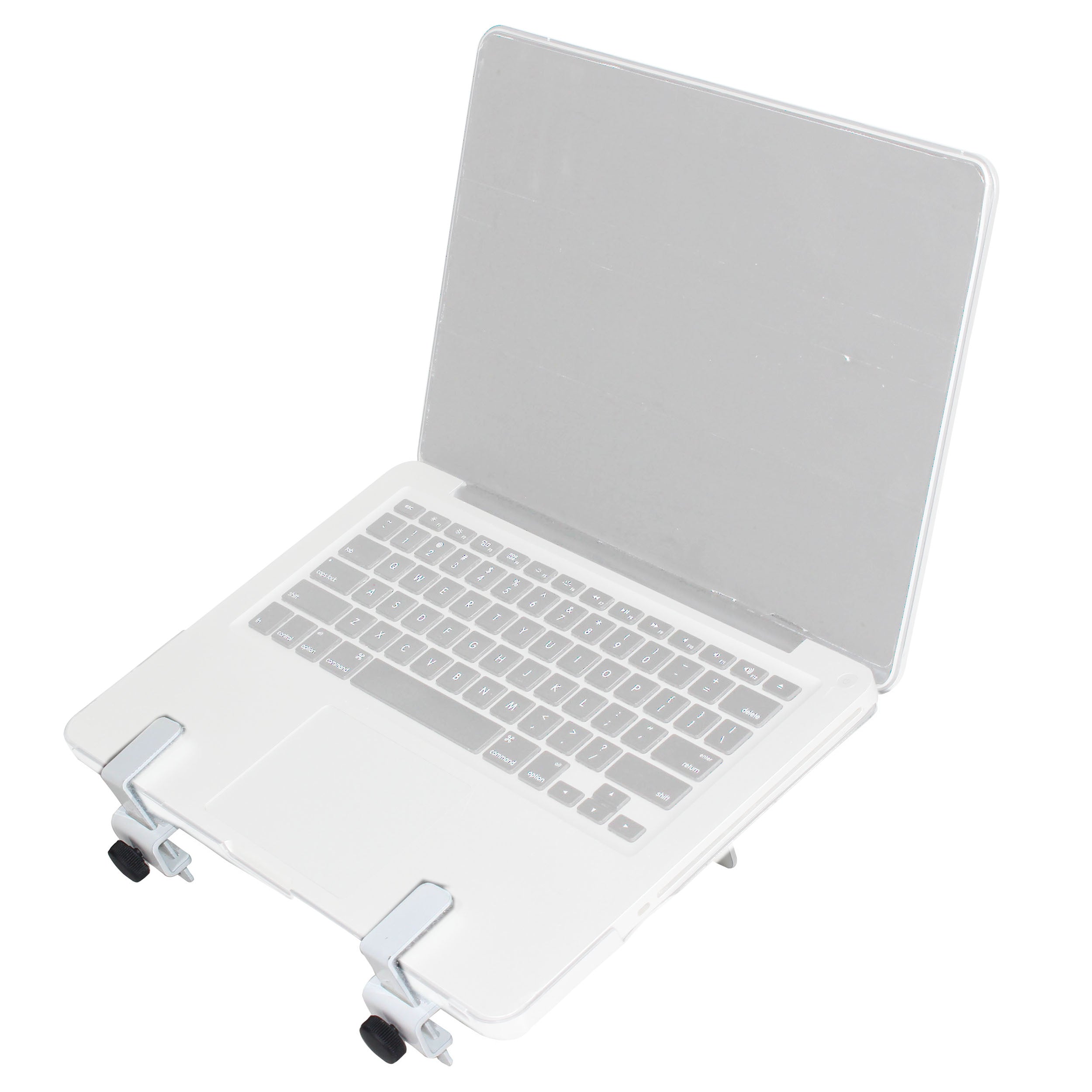 5PCS Universal Laptop Tray + VESA Monitor Mounting Bracket fits on Speaker Stand 1-3/8" Pole White