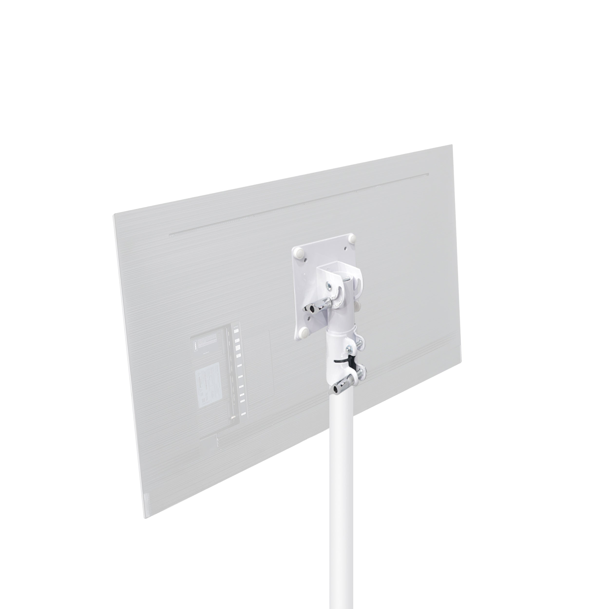 Universal Laptop Tray + VESA Monitor Mounting Bracket fits on Speaker Stand 1-3/8" Pole White