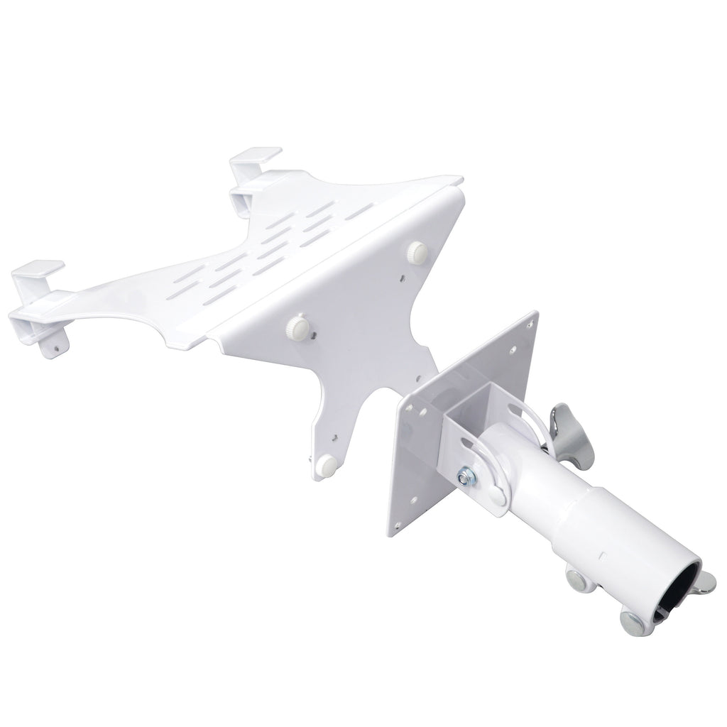 5PCS Universal Laptop Tray + VESA Monitor Mounting Bracket fits on Speaker Stand 1-3/8" Pole White