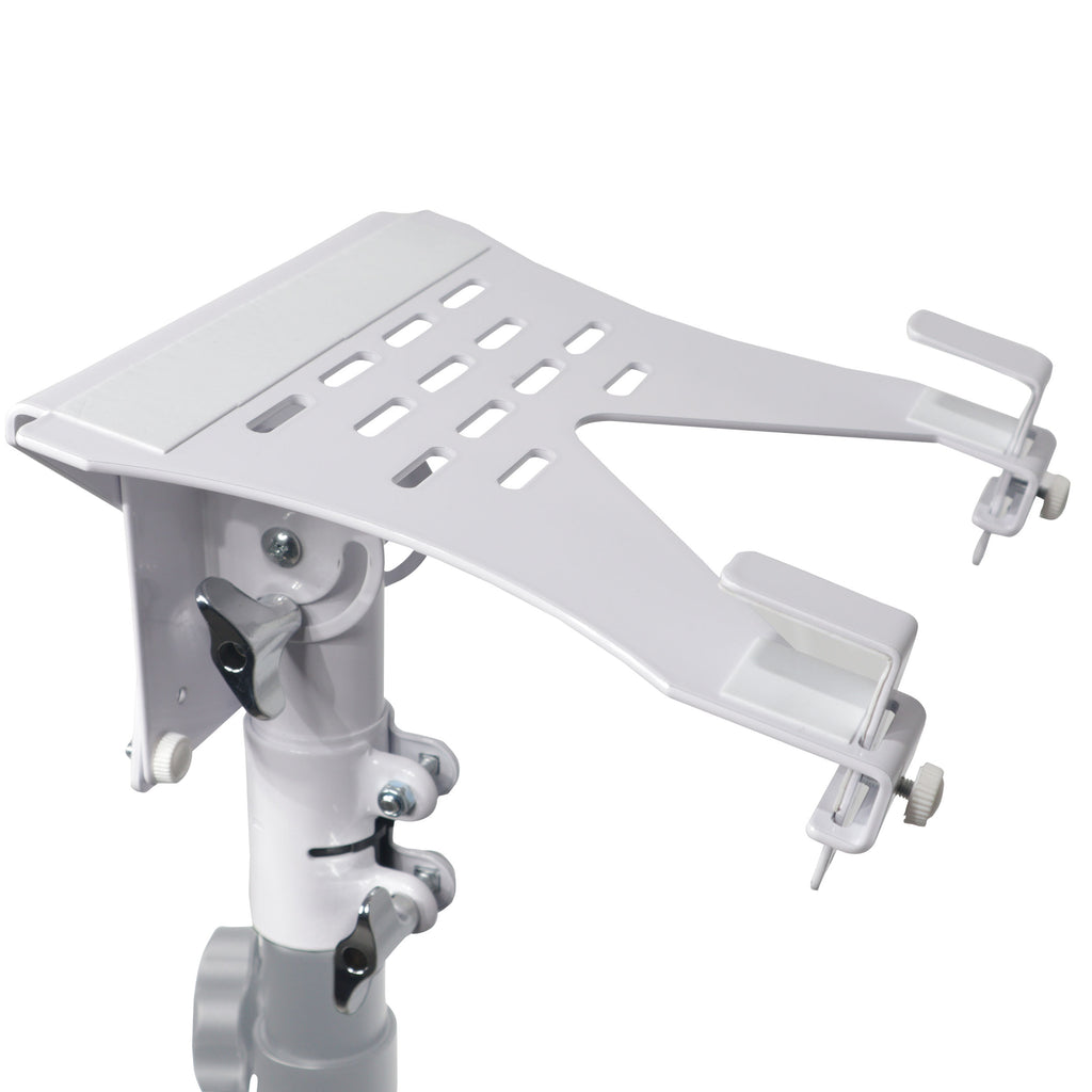 5PCS Universal Laptop Tray + VESA Monitor Mounting Bracket fits on Speaker Stand 1-3/8" Pole White