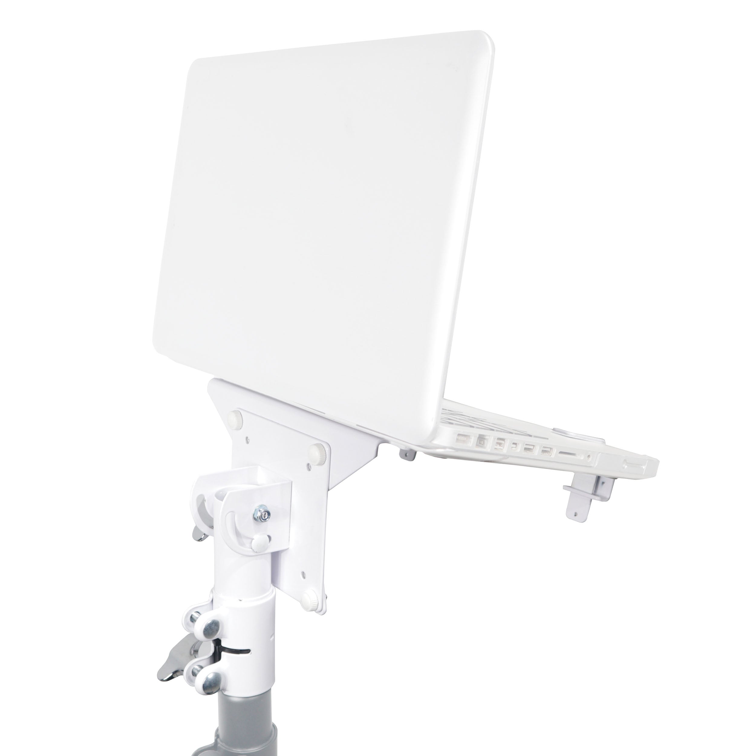 5PCS Universal Laptop Tray + VESA Monitor Mounting Bracket fits on Speaker Stand 1-3/8" Pole White
