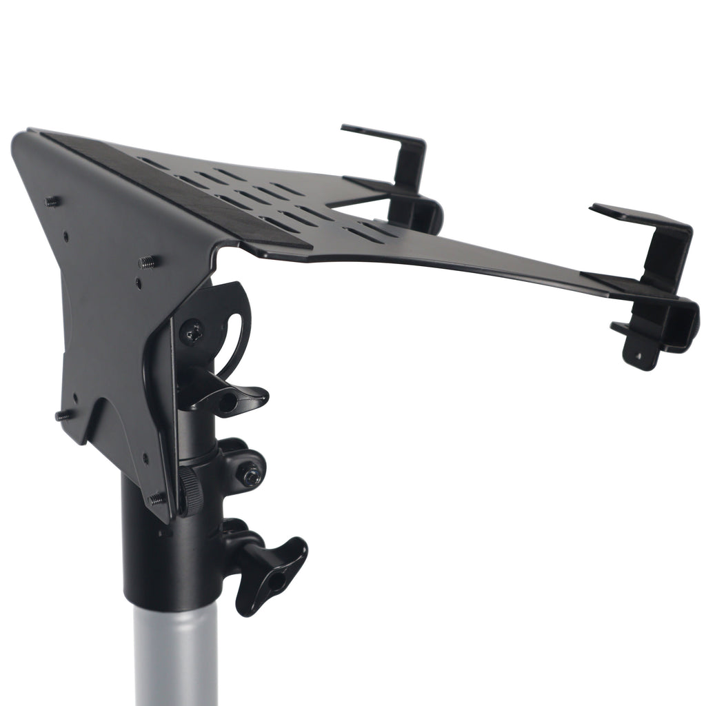 6PCS Universal Laptop Tray + VESA Monitor Mounting Bracket fits on Speaker Stand 1-3/8" Pole Black