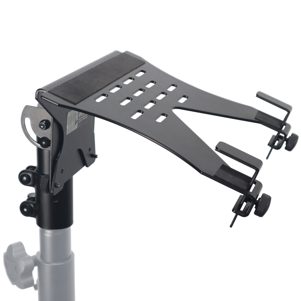 6PCS Universal Laptop Tray + VESA Monitor Mounting Bracket fits on Speaker Stand 1-3/8" Pole Black