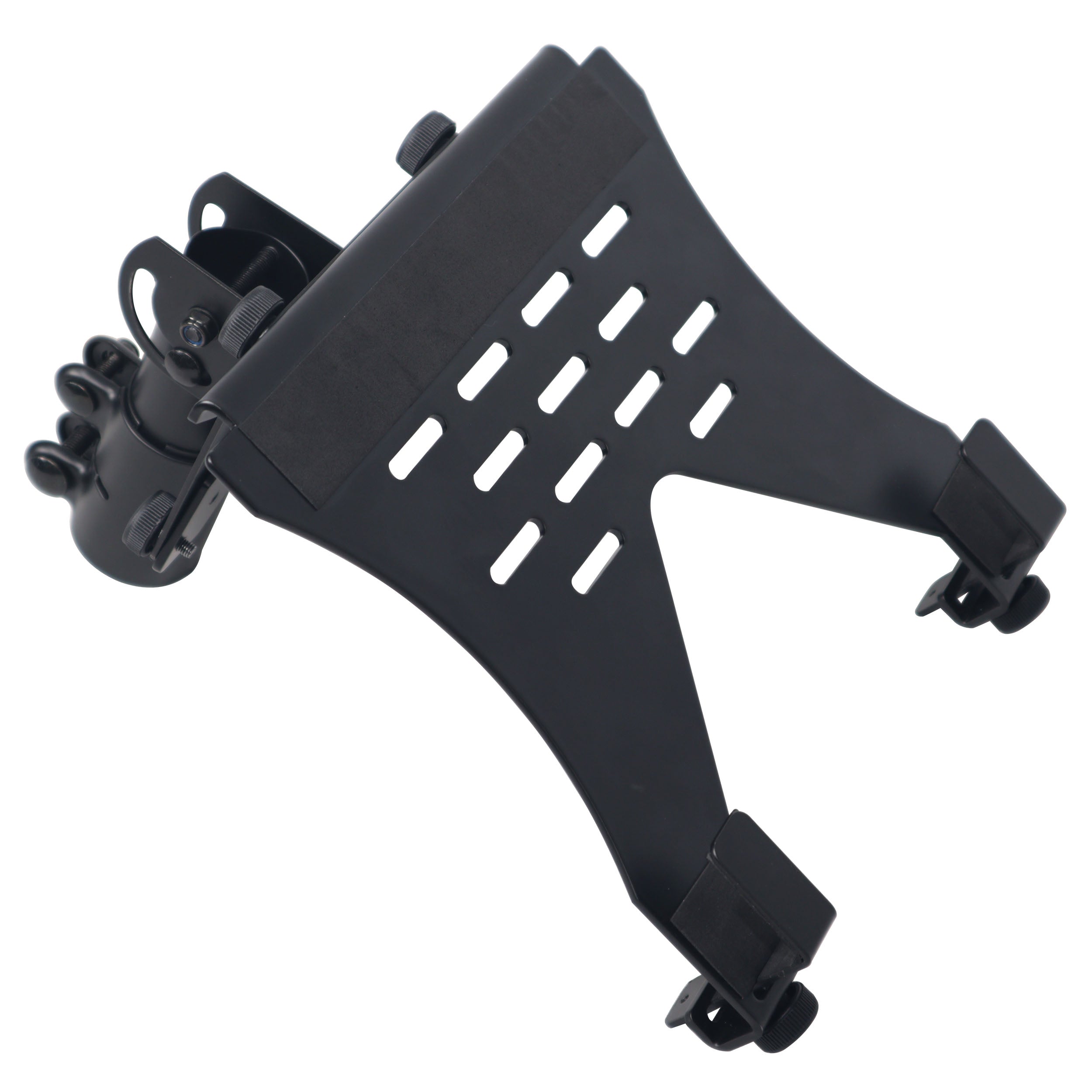 6PCS Universal Laptop Tray + VESA Monitor Mounting Bracket fits on Speaker Stand 1-3/8" Pole Black