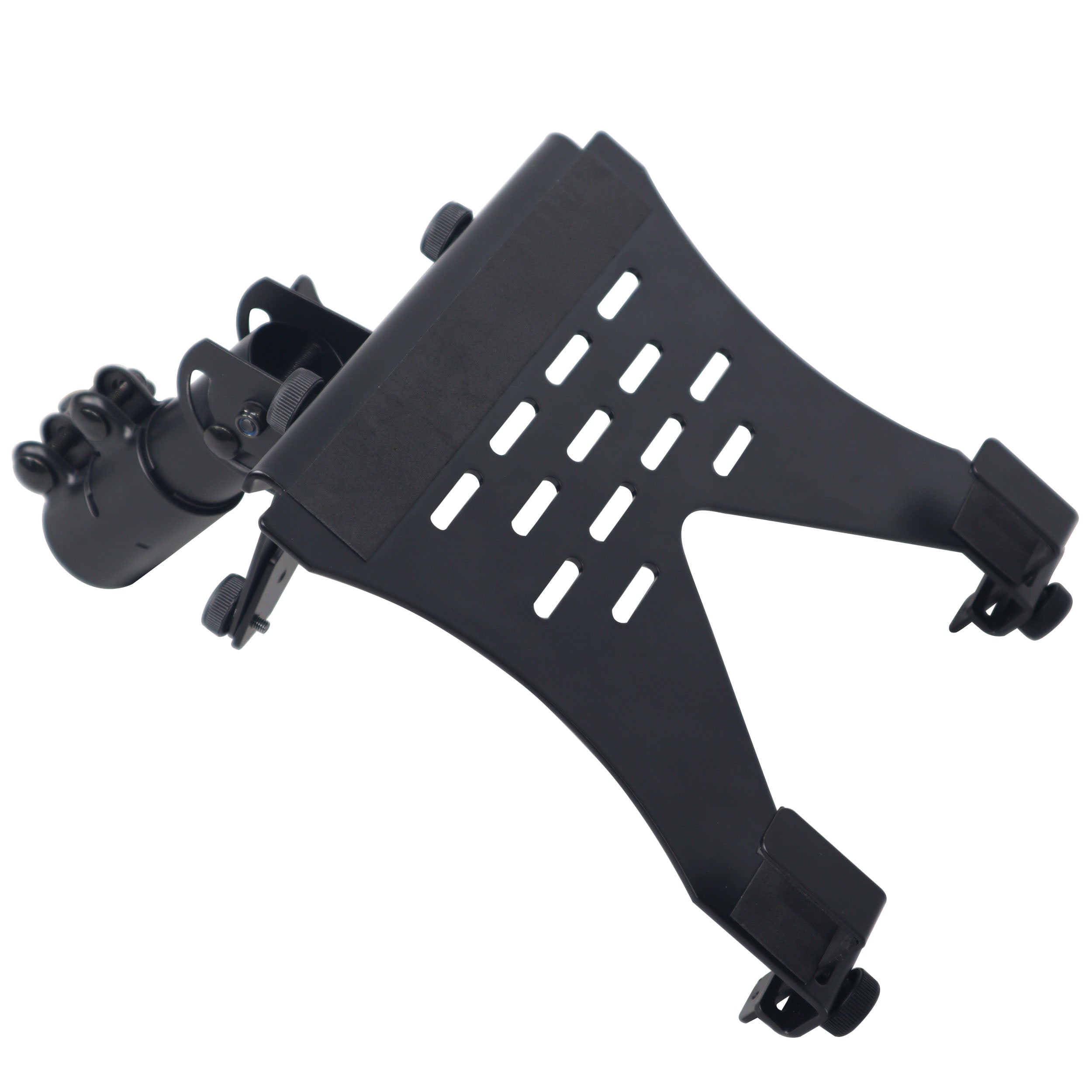 6PCS Universal Laptop Tray + VESA Monitor Mounting Bracket fits on Speaker Stand 1-3/8" Pole Black