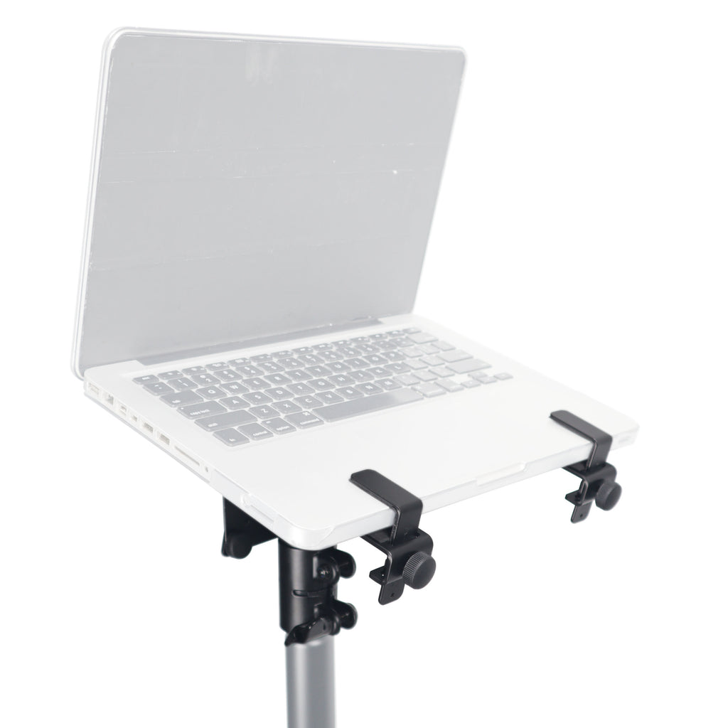 6PCS Universal Laptop Tray + VESA Monitor Mounting Bracket fits on Speaker Stand 1-3/8" Pole Black