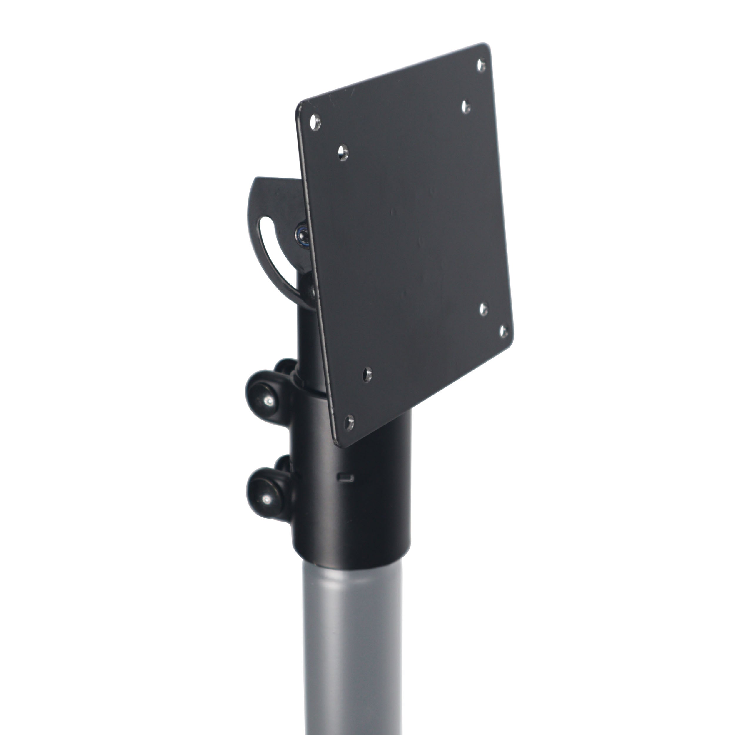 Universal Laptop Tray + VESA Monitor Mounting Bracket fits on Speaker Stand 1-3/8" Pole Black