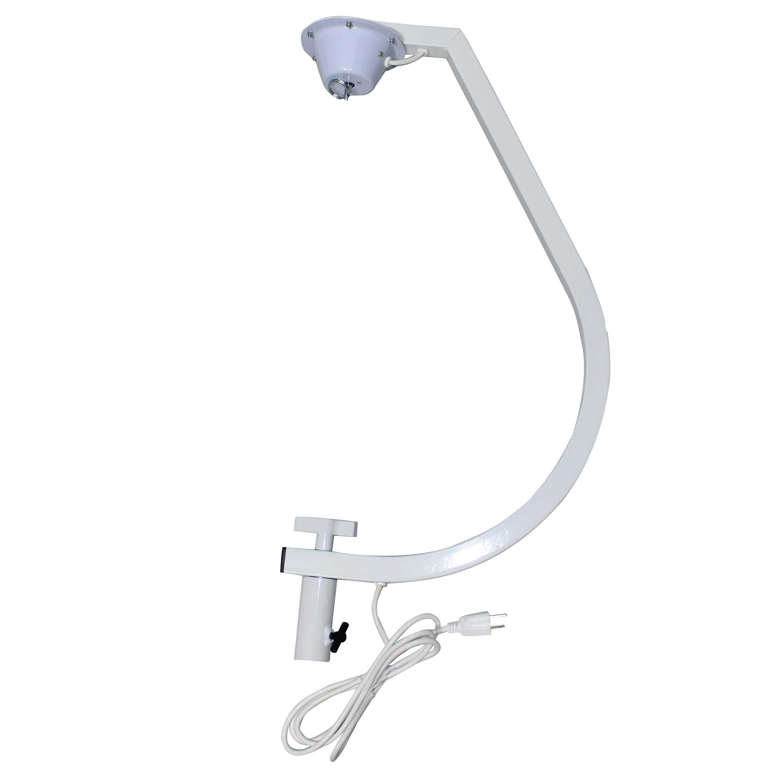 White 16-20" C Shaped Mirror Ball Free Standing Hook fits 1-3/8" 35mm pole with 1 RPM Motor
