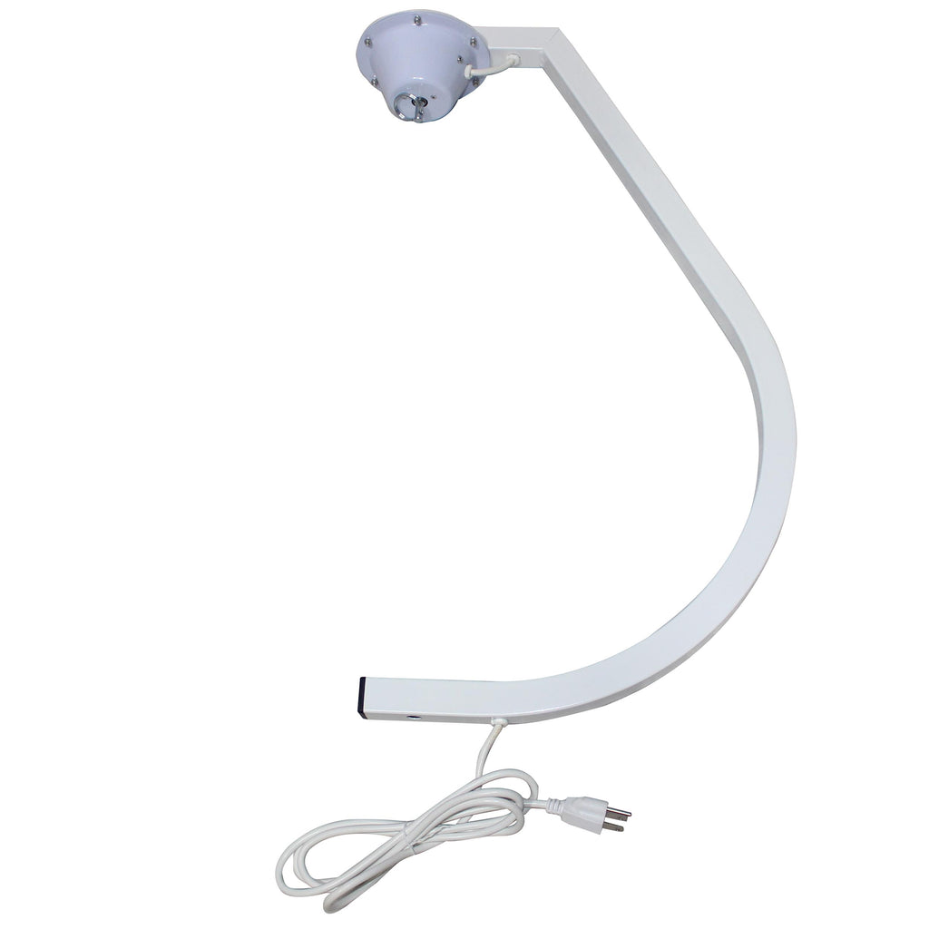 White 16-20" C Shaped Mirror Ball Free Standing Hook fits 1-3/8" 35mm pole with 1 RPM Motor