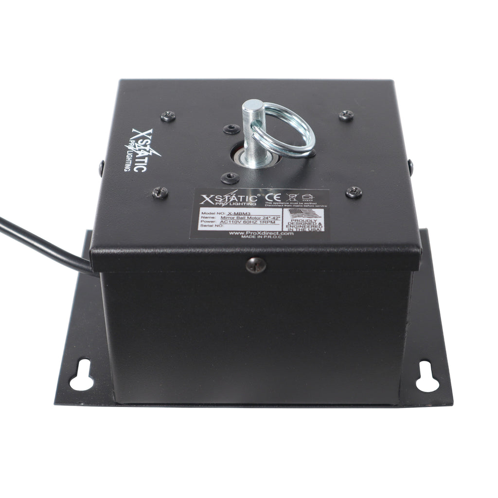 1 RPM Powered Rotating Disco Mirror Ball Motor with Ring – Supports 30"-48"