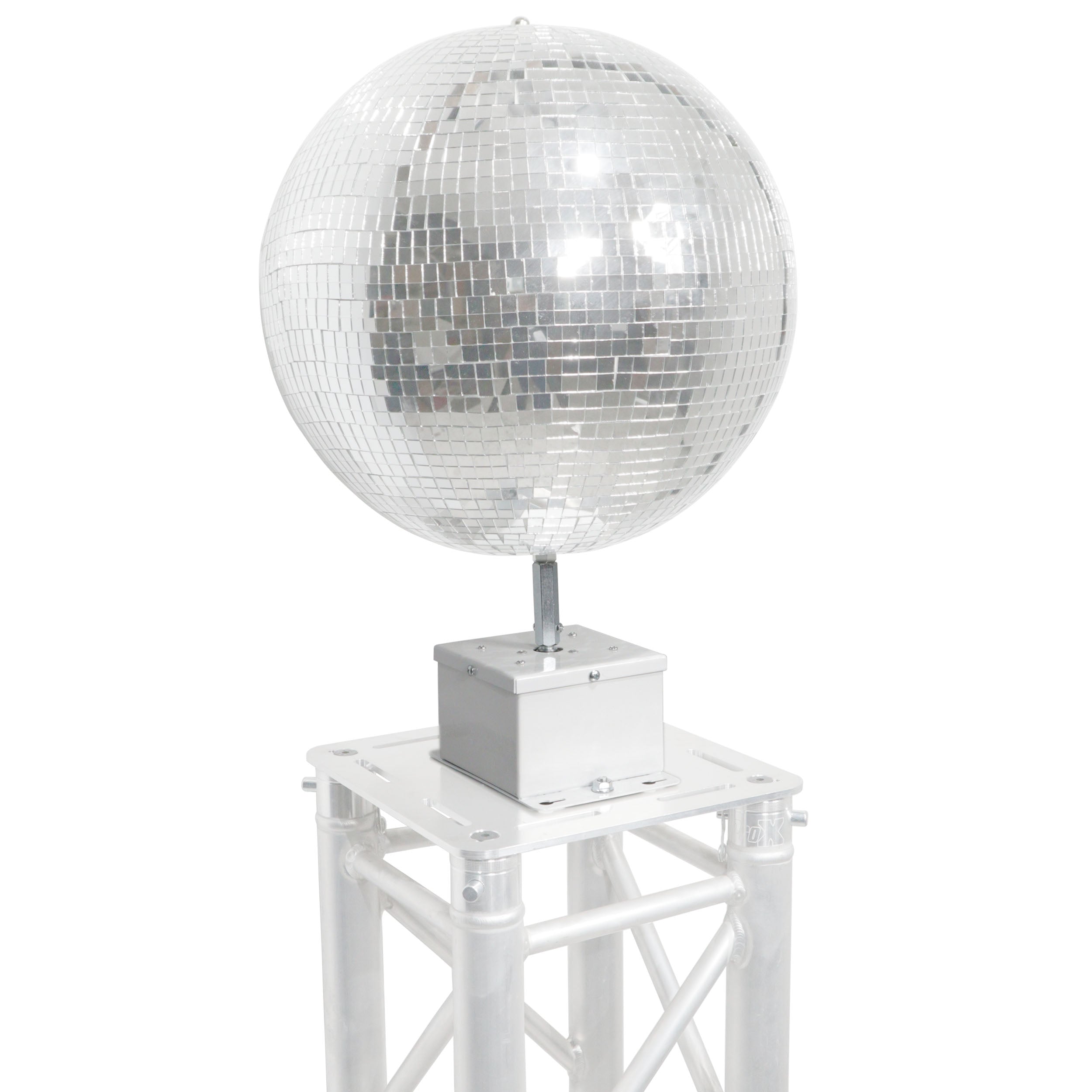 MOTOS  Upright Mirror Ball Oscillating 1RPM Motor – Mounts up to 30" Mirror Balls White Finish