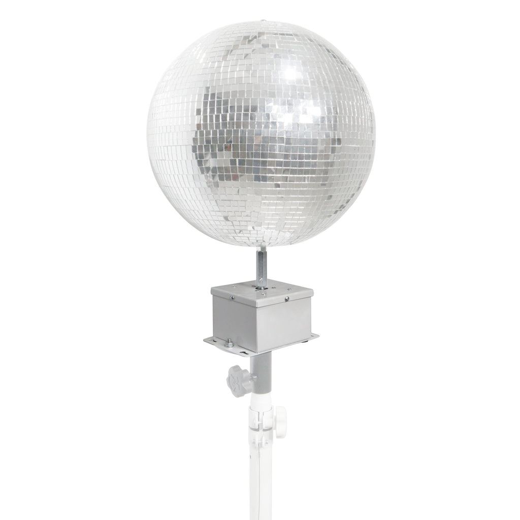 MOTOS Universal Upright Mirror Ball Oscillating 1RPM Motor – Mounts up to 30" Mirror Balls White Finish