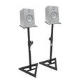Pair of Studio Monitor Stands Speaker Platform Telescoping Height Adjustment W-Rubberized Platform and Wide Base
