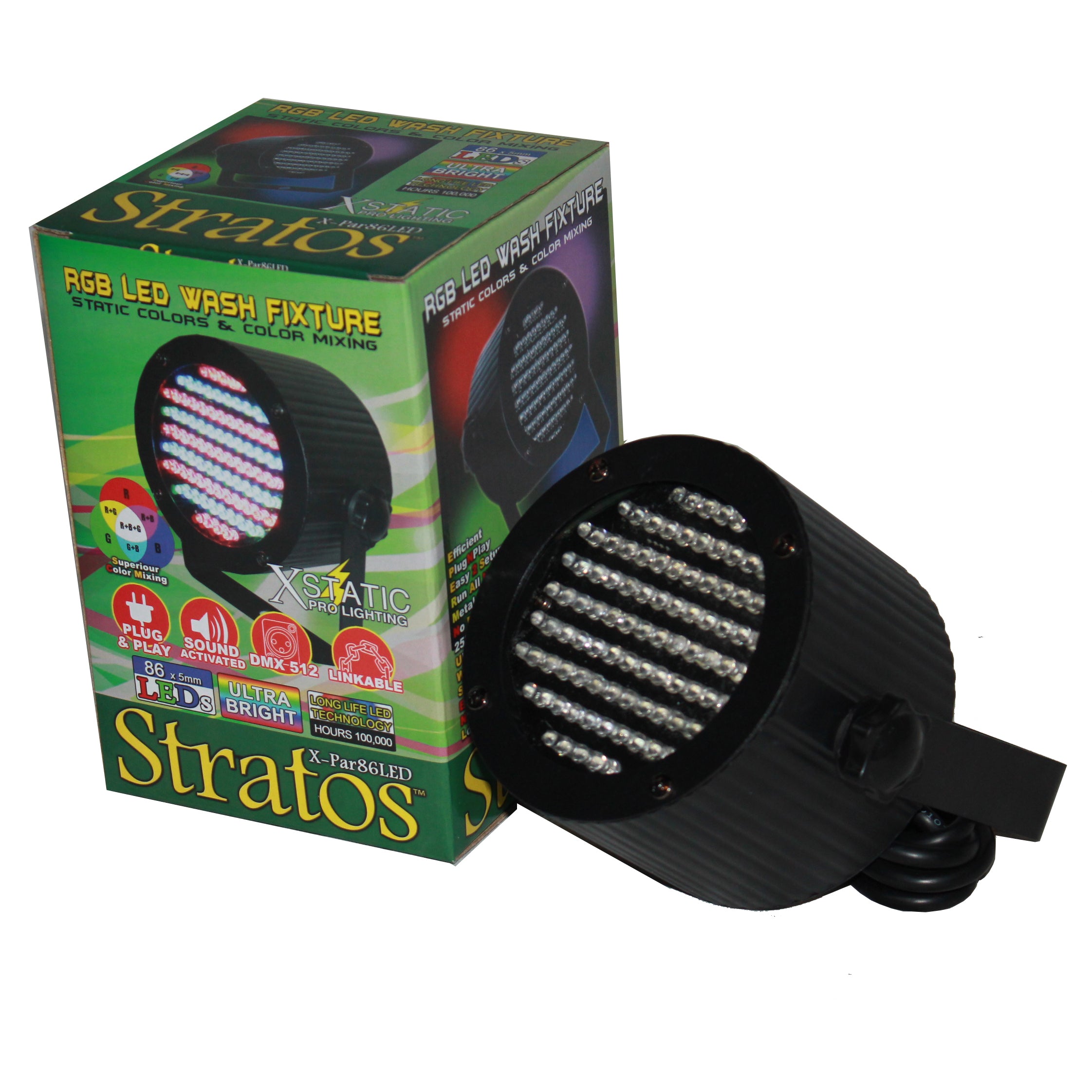 STRATOS RGB LED PAR 36 with 86 Wash Fixture