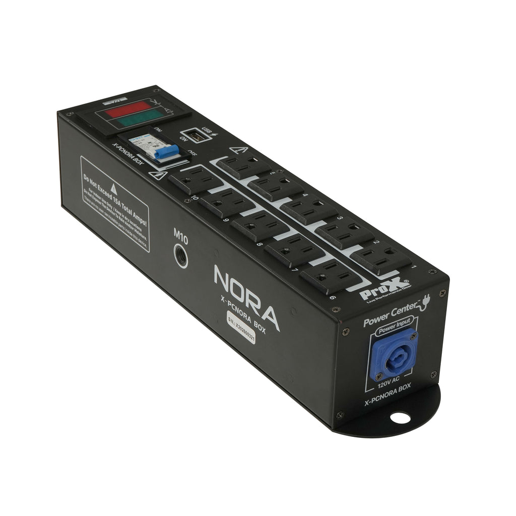 6PCS 10 Way Power Distribution Compact Box for Powerkon to Edison with Power Cord