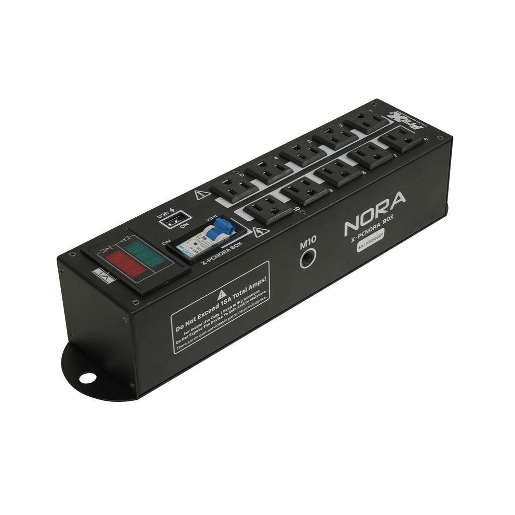 NORA 10 Way Power Distribution Compact Box for Powerkon to Edison with Power Cord
