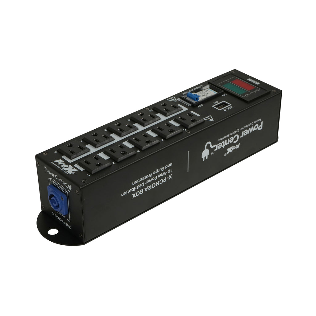 6PCS 10 Way Power Distribution Compact Box for Powerkon to Edison with Power Cord
