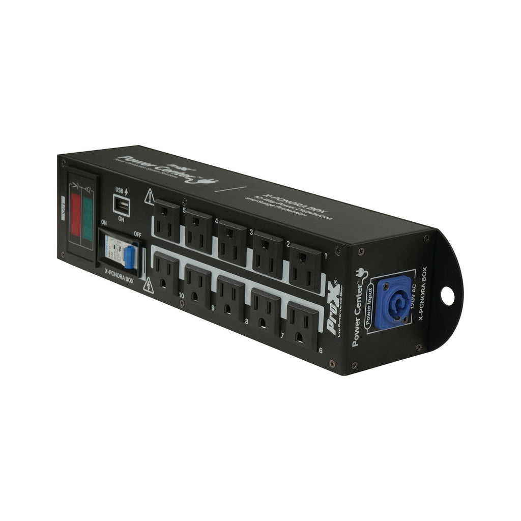 6PCS 10 Way Power Distribution Compact Box for Powerkon to Edison with Power Cord