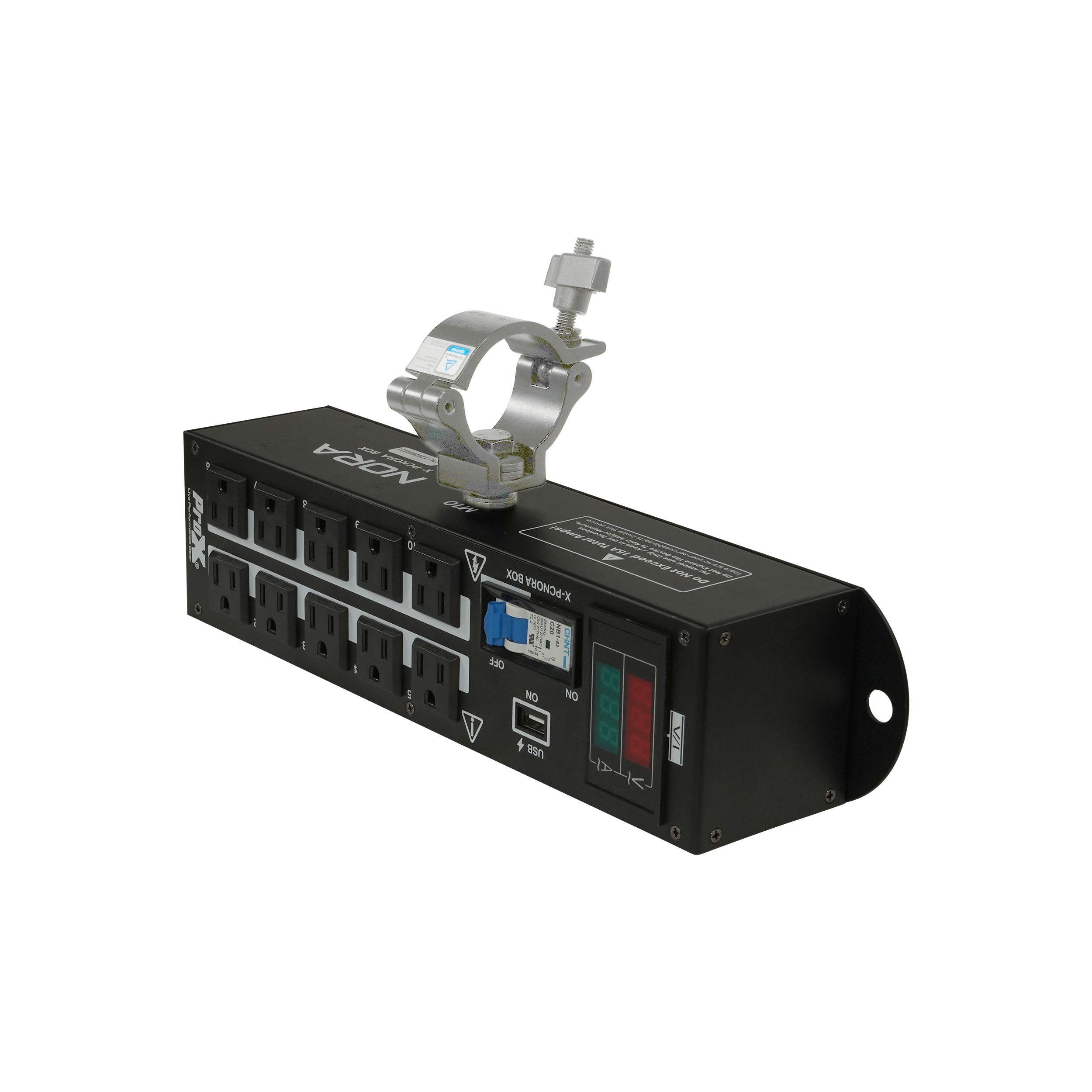 NORA 10 Way Power Distribution Compact Box for Powerkon to Edison with Power Cord
