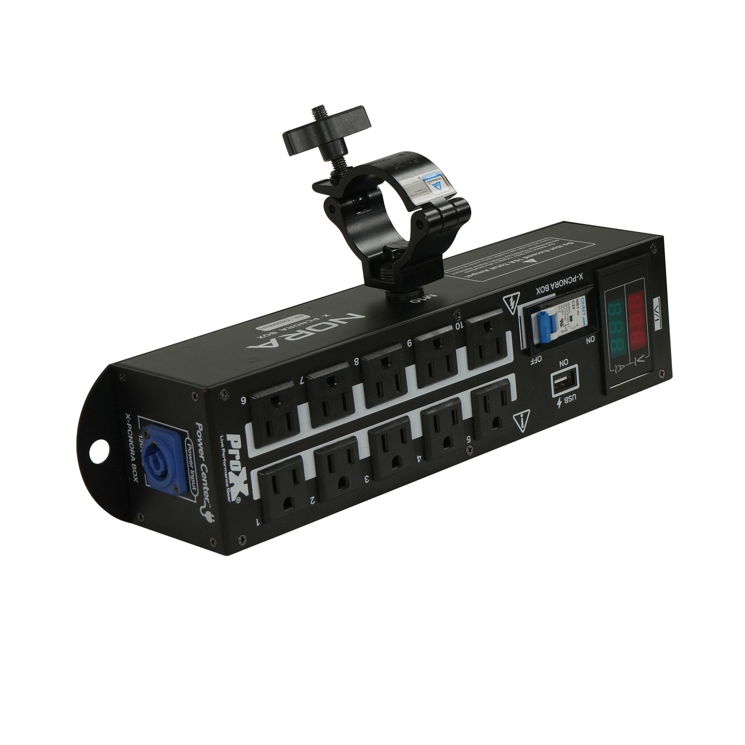 6PCS 10 Way Power Distribution Compact Box for Powerkon to Edison with Power Cord