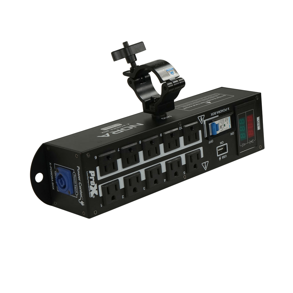NORA 10 Way Power Distribution Compact Box for Powerkon to Edison with Power Cord