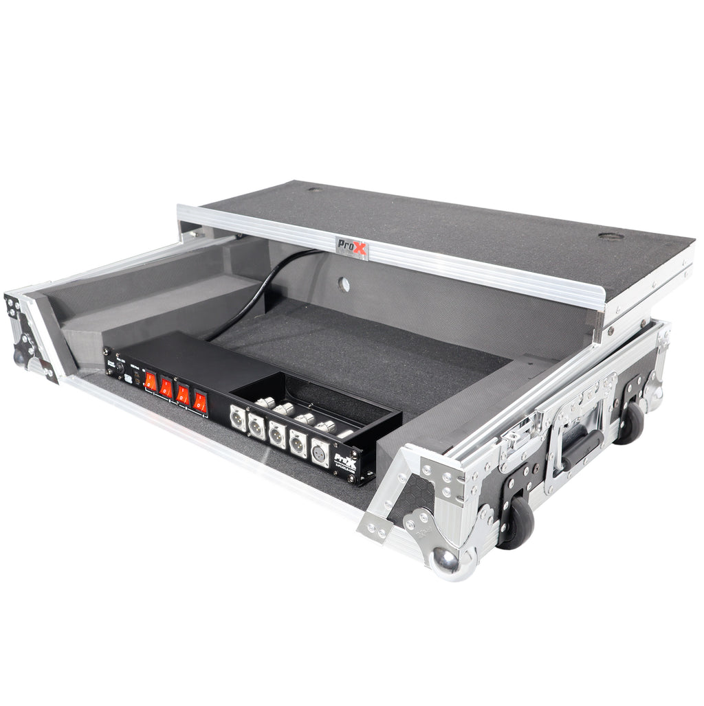 4 Way Powerkon to Edison AC Power 1U Rack Mountable Power Strip 5x Punched D-Series 15A Breaker On Off LED Toggle Switches