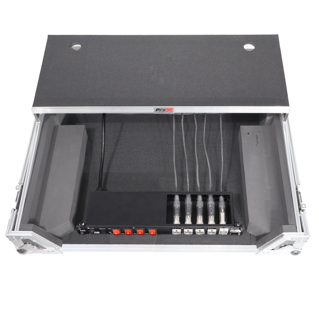 4 Way Powerkon to Edison AC Power 1U Rack Mountable Power Strip 5x Punched D-Series 15A Breaker On Off LED Toggle Switches