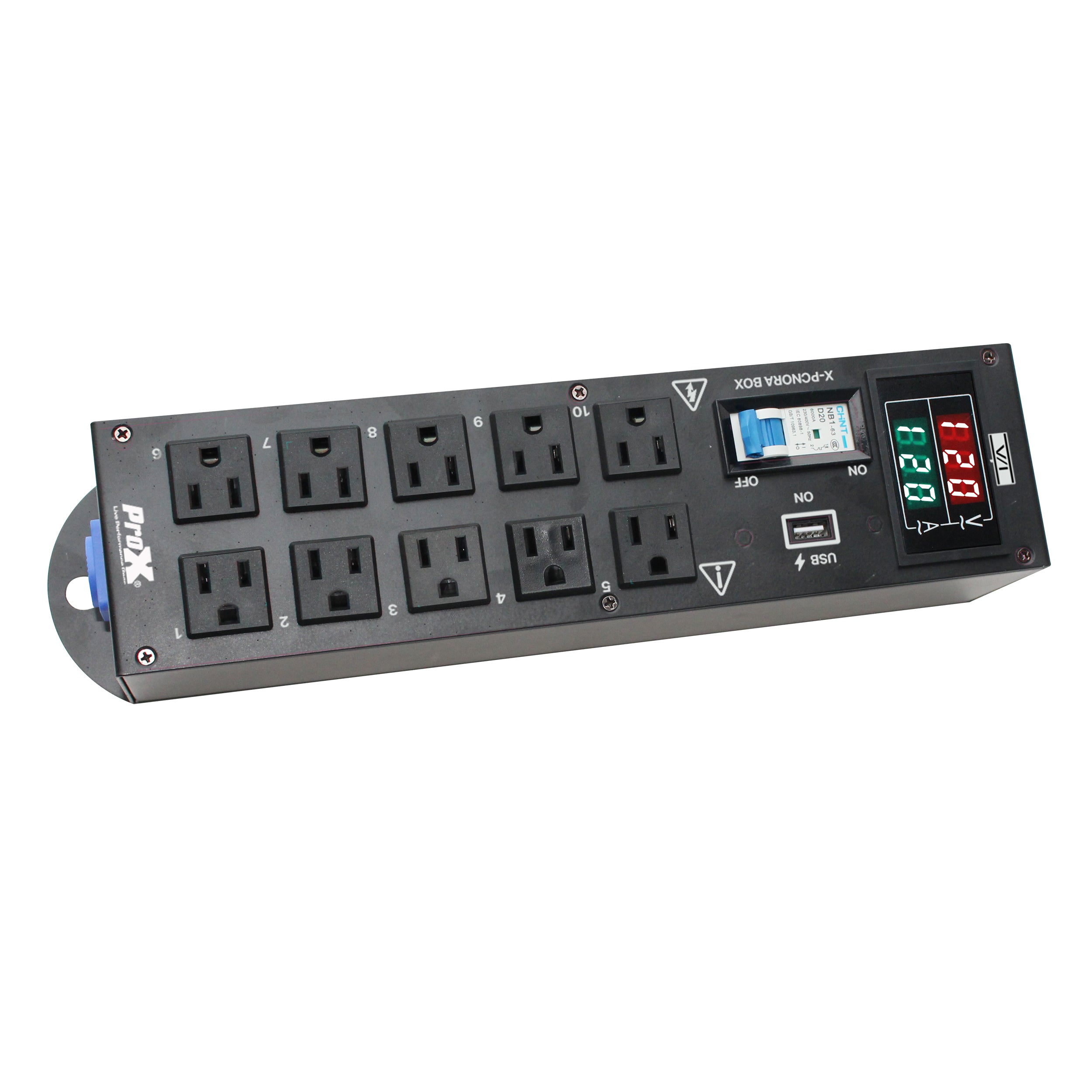 10 Way Power Distribution Compact Box for Powerkon to Edison with Power Cord