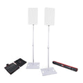 POLARIS Portable Speaker and Lighting Pair Stand Kit with Base Plate, Telescoping Pole, and Carry Bags -  White Finish