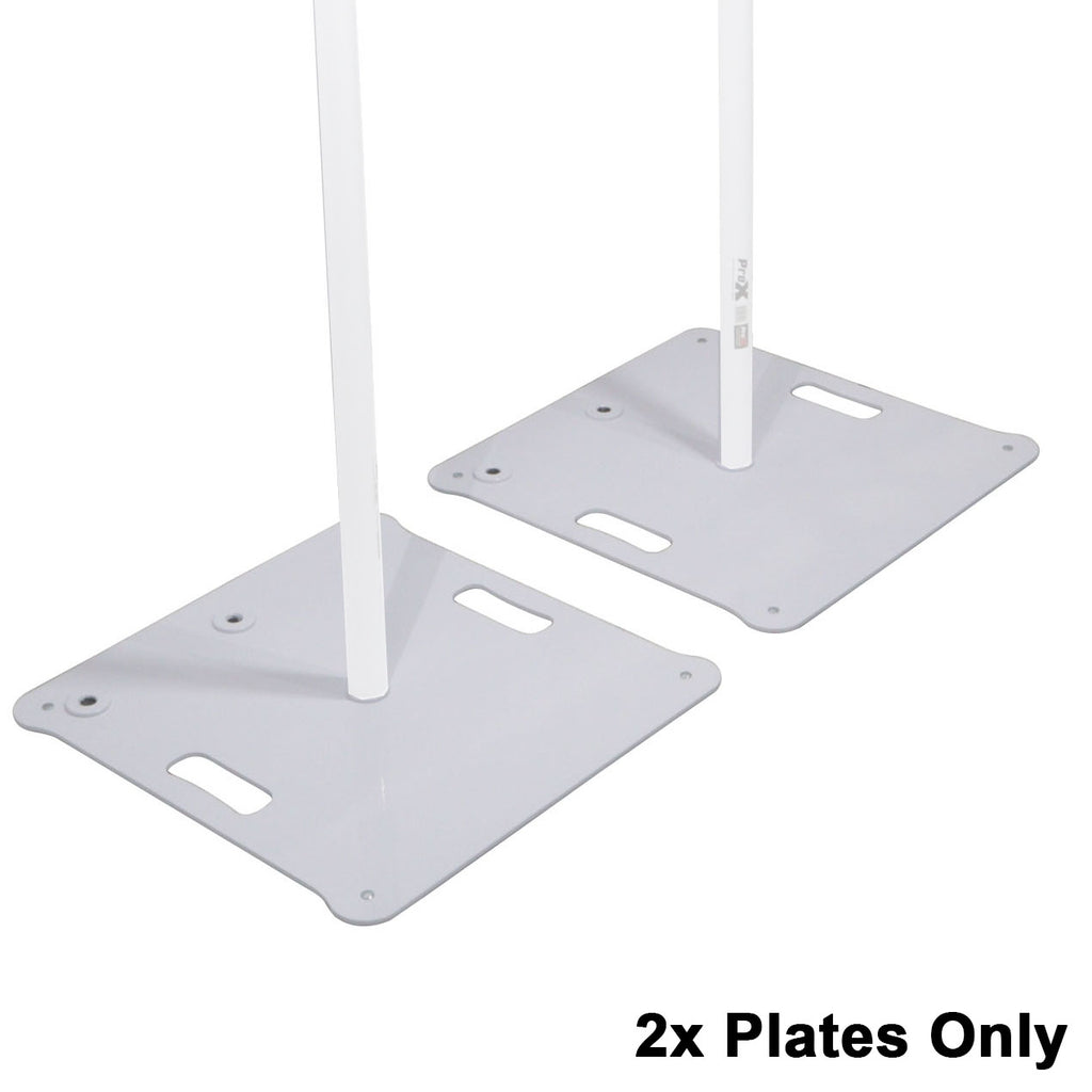 Pair of Polaris Base Plates  – 2 Heavy-Duty Speaker Pole Base Plates and Carry Bags in White