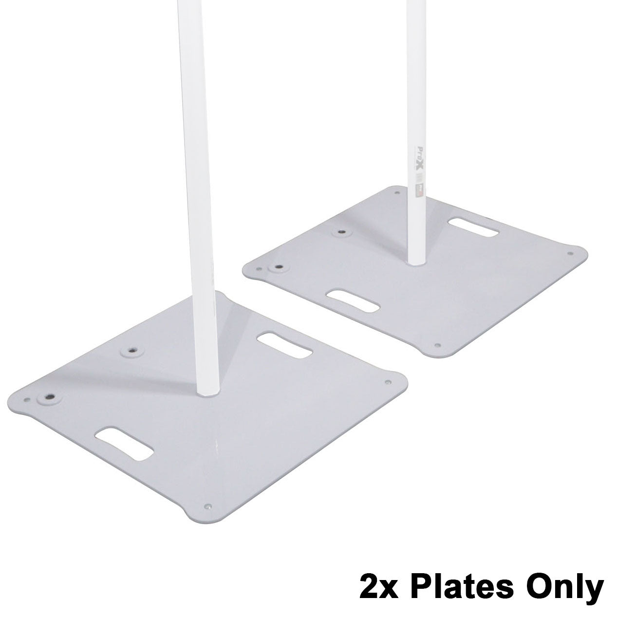 Pair of Polaris Base Plates  – 2 Heavy-Duty Speaker Pole Base Plates and Carry Bags in White